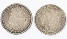 Morgan Silver Dollar Lot of 2 - 1880 P 1883 P Circulated 90% Silver Coins