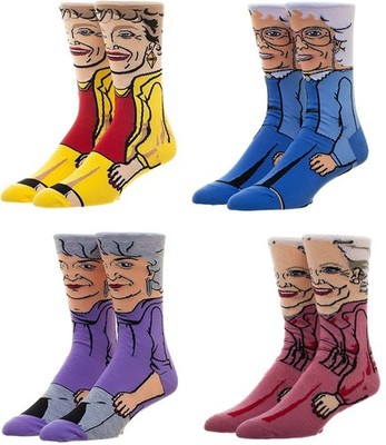 Golden Girls Set of 4 Men's Crew Socks - Sophia Blanche Rose Dorothy