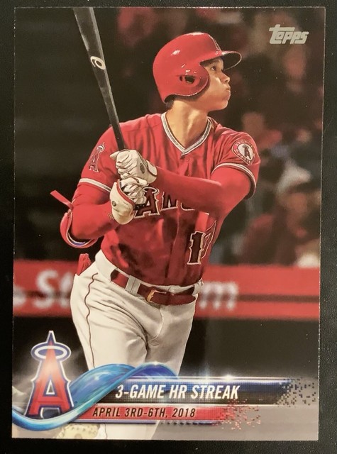 2018 Topps Update Shohei Ohtani RC Rookie US189 3-Game HR Streak Angels