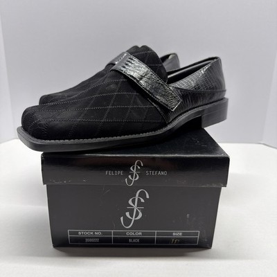 Authentic Felipe Stefano Men s Dress Shoes: Suede & Croc Accent: Size 11