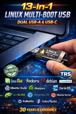   13-in-1 Linux Live USB Install | Dual USB-A & USB-C | Boot   Test   Install