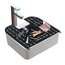 MONVIE Bathroom Sink Cover Foldable Silicone Beauty Makeup Brush Cleaning Mat