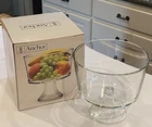 Vintage Glass Trifle Bowl With Pedestal 8” Anchor Hocking (?) READ