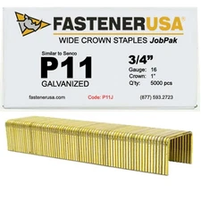 3/4" LEG x 1" CROWN 16GA GALV P11 STAPLES 5,000ct | P11J