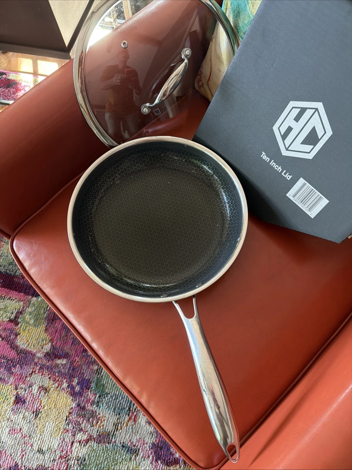 USED HexClad Hybrid 10 in Nonstick Frying Pan w NICE Tempered Glass Lid
Opens in a new window or tab