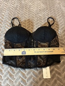 Hunter & Brown Black Corset Bra Top Size Small Lace Sexy Concert Club Festival