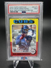 2024 Topps Heritage Pete Crow Armstrong Real One Auto Red Ink #’d/75 RC PSA 9