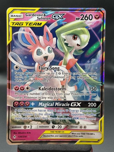 Pokemon TCG Gardevoir & Sylveon GX 130/214 Unbroken Bonds Holofoil NM