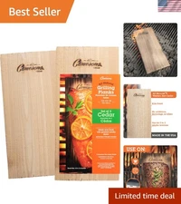 Natural Cedar Grilling Planks - Set of 2 for Effortless Flavor Infusion