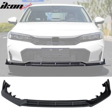 Fits 25-26 Honda Civic IKON Style 3PCS Front Bumper Lip Spoiler Chin Matte Black