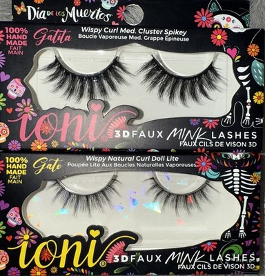 IONI LASH LOT DIA DE LOS MUERTOS LASHES (2) PACK GATO & GATITA