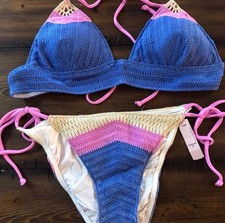 Victorias Secret Triangle Halter Bikini Set size S bottom, size M top