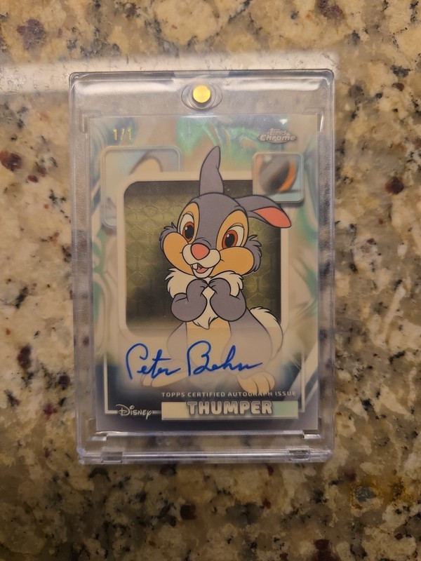 2026 Topps Chrome Disney Thumper Auto 1/1. Signed And Voiced By Peter Behn