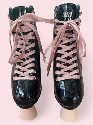 Women s Roller Derby Candi GRL Sabina Quad Roller Skates 5 Black Glitter Pink