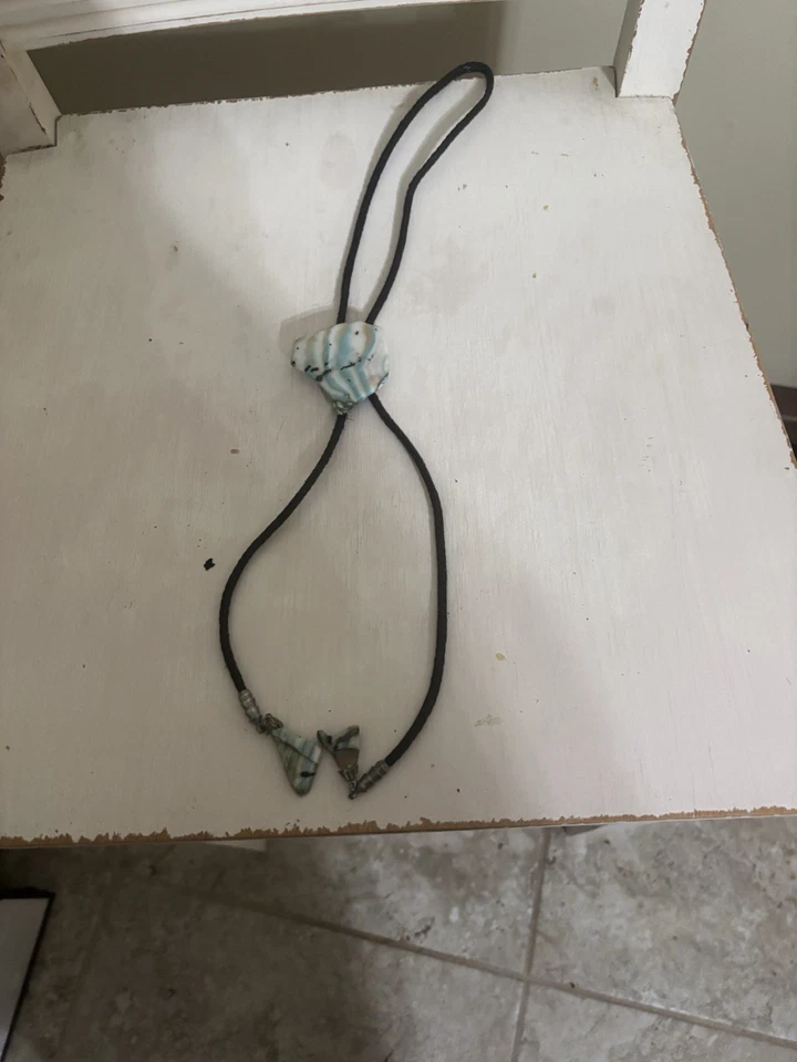 Lote de corbatas vintage Western Bolo piedra natural ágata árbol conjunto de joyas para hombre mujer Foto 4 de 4