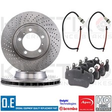FÜR PORSCHE 911 CARRERA 991 996 997 HINTEN GELOCHT BREMSSCHEIBEN BELÄGE & KABEL 330mm