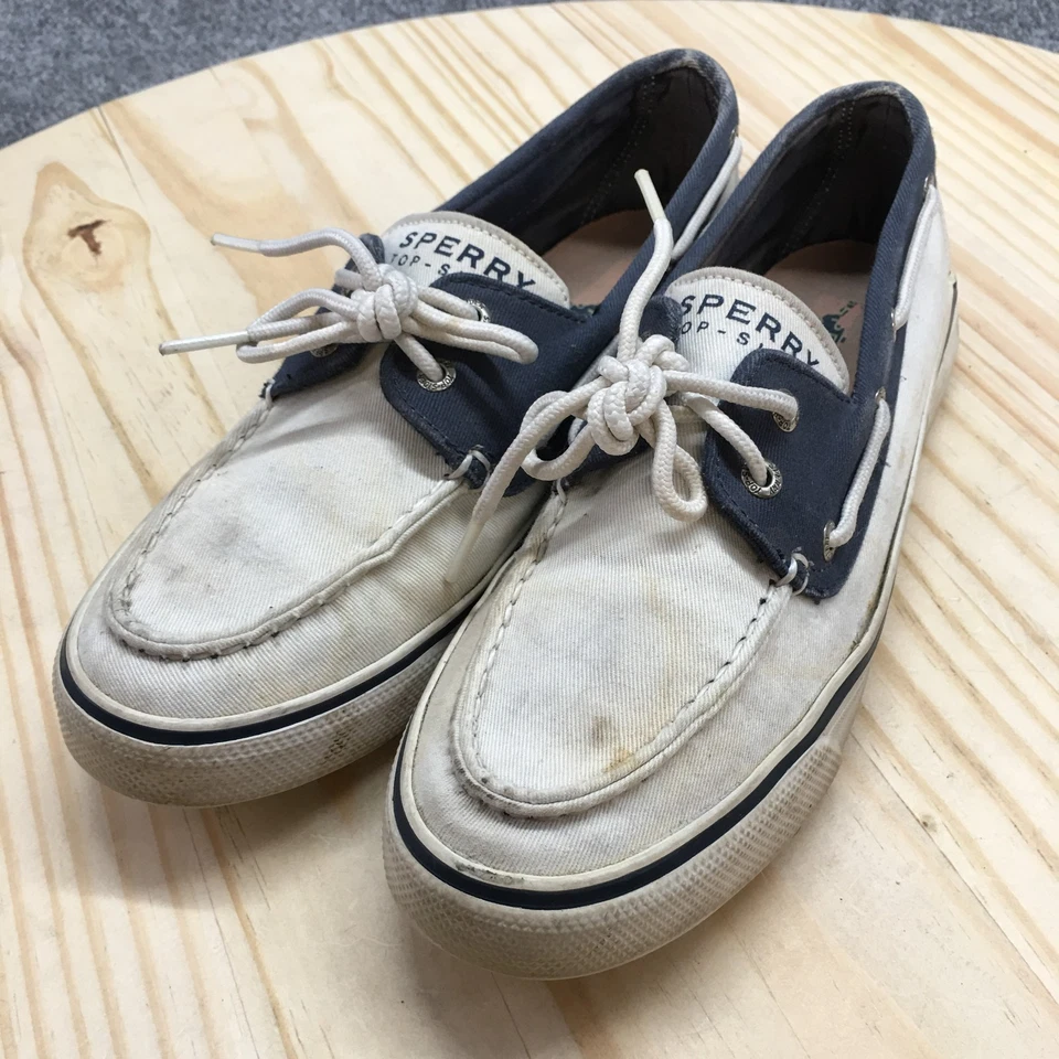 Zapatos Sperry Top Sider para mujer 8 M barco blanco azul con cordones informales bajos sin cordones Foto 3 de 4