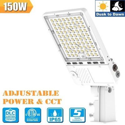LED Parking Lot Light 150W/120W/90W Adjustable 3CCT 3000K/4000K/5000K, Dimmable