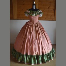 1860s Civil War Dress 19th Century Victorian Vintage Southern Evening Dress