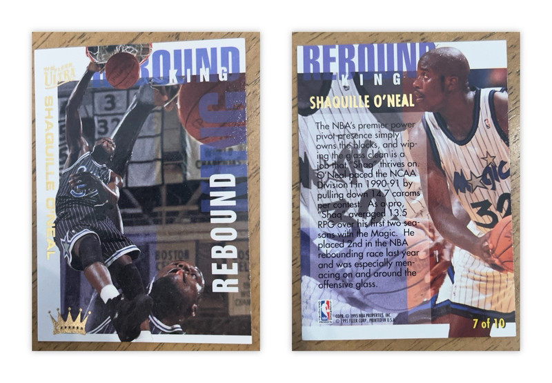 Fleer Ultra Rebound King Shaquille O'Neal Orlando Magic #7/10 1994-95 Insert