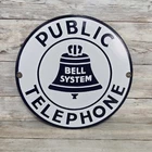 Vintage Ande Rooney Enamel Public Telephone Bell System Porcelain Sign