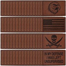 60Pcs 3 x 2 Inches Blank Leatherette Hat Patch with Rectangular, 64PCS, Brown