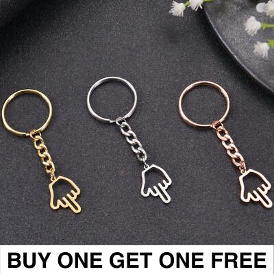 Pendantify Funny Middle Finger Hand Gesture Keychain (Buy One Get One Free)