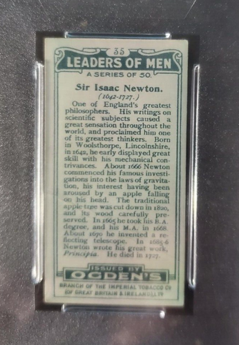 Sir Isaac Newton - 1924 Ogden's Ltd. - Leaders of Men - #35 - PSA 2... - Picture 2 of 4
