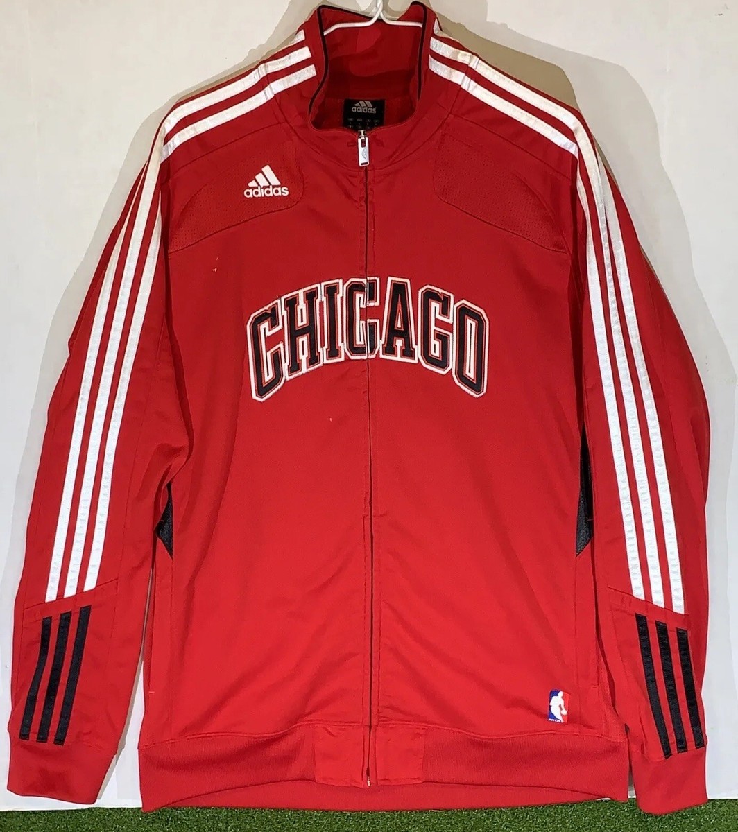 Chicago Bulls Adidas NBA Mens Size LG Red Full Zip Track Chicago Bulls Adidas NBA Mens Size LG Red Full Zip Track