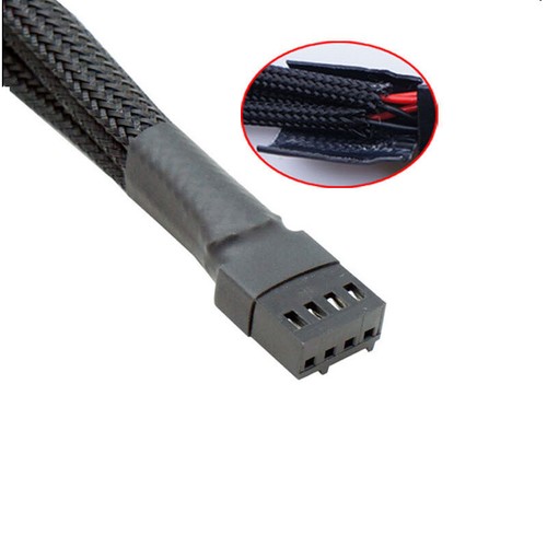 27CM PWM Fan Splitter Teamprofitcom Adapter Cable Sleeved Braided Y Splitter C - Afbeelding 3 van 5