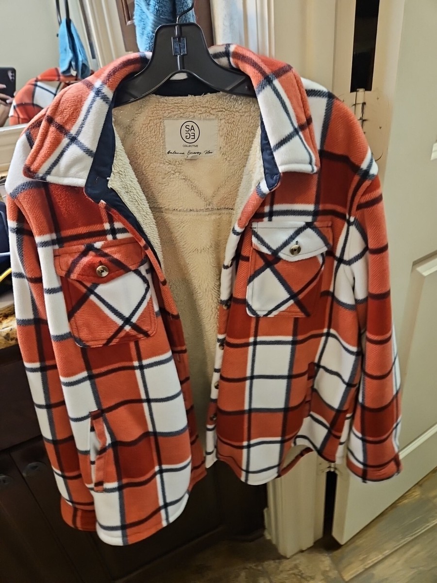 Fleece Shacket Red Checked Shacket Womens Women's Plaid Shacket