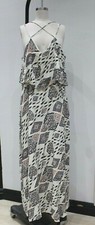 Vince Camuto womens 14 IKAT Sleeveless criss cross maxi dress layered rayon line