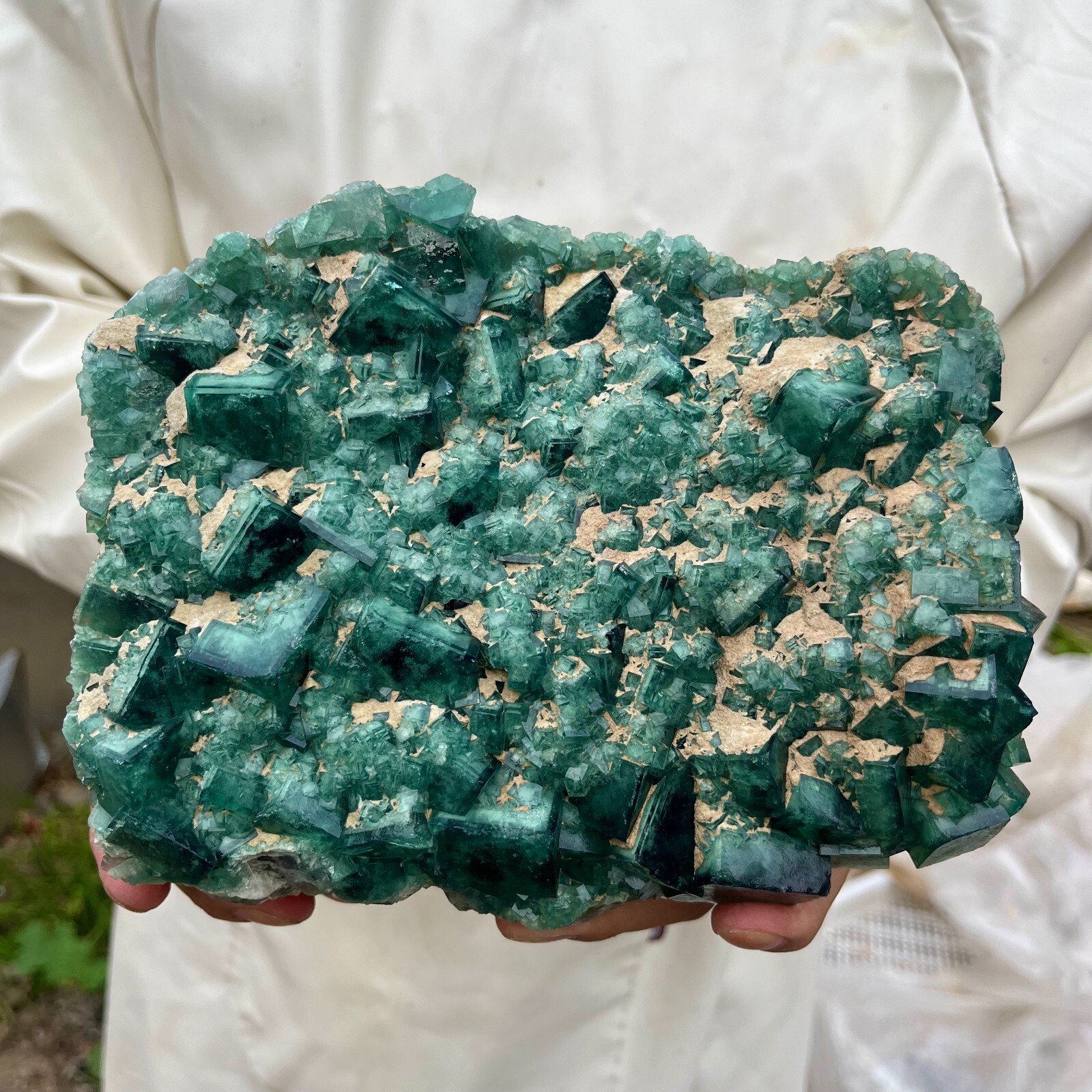 6.6lb Natural Green Fluorite Crystal Quartz Cluster Specimen for Healing Tariff Free