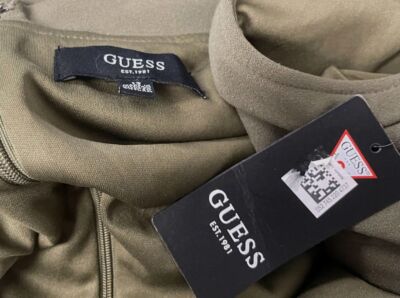 Guess Womens Crepe Mini Cocktail And Party Dress, Olive Guess Womens Crepe Mini Cocktail And Party Dress, Olive