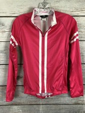 Canari San Diego, CA Pink w/White Stripe Lightweight Jacket Zip Front High Low W