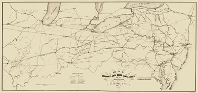 Railroad Map - Sunbury and Erie Railroad - McLaughlin 1854 - 23 x 48.82