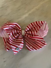 NWT JoJo Siwa Large Cheer Hair Bow Valentine  s Day Candy Cane Striped