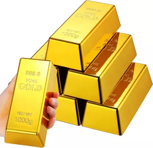 1x Gold Bar Bullion Door Stop Paperweight Simulation Gold Brick Decorations Gift - Picture 1 of 12