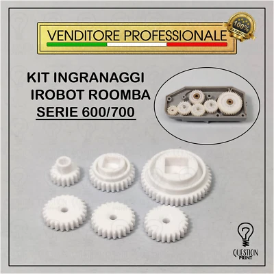 QUESTIONPRINT ROOMBA 600 700 SERIES IROBOT GEAR KIT FOR GREY AND BLACK BRUSH BOX
