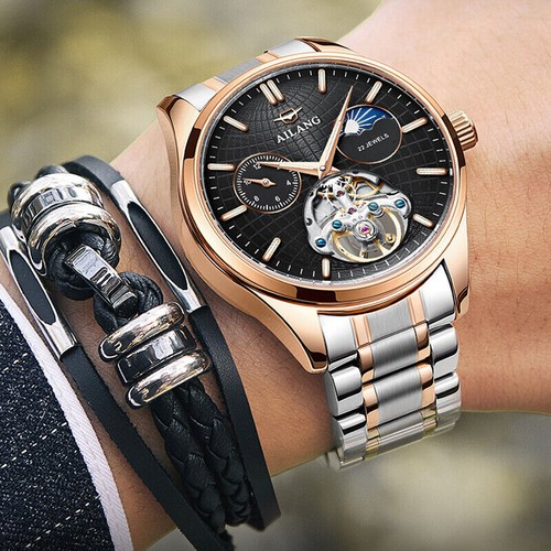 AILANG Men's Watch Tourbillon Automatic Mechanical Wristwatches Luminous - Picture 3 of 39