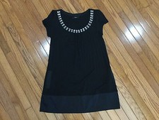Express Black Dress Embellished Neckline Size M