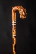 Antique Tiger Designed Handle Wood Walking stick for Men and Women Fashionable