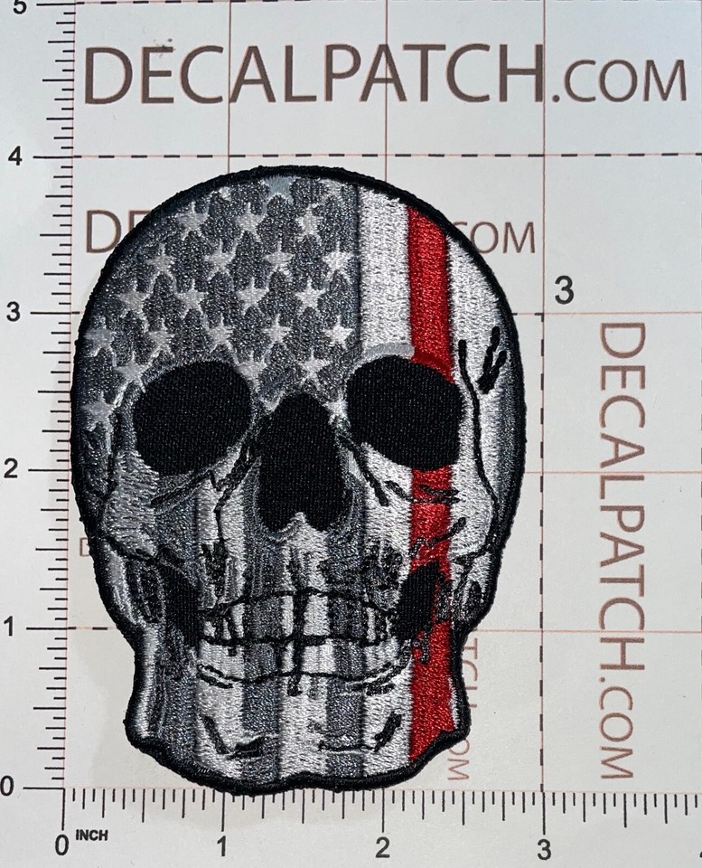 Thin Red Line - Fire Service - Union Jack Hook Backed Patch ( Badge UK Brigade