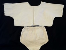Vintage Homemade Baby Shirt and Diaper Cover White Unisex Clothes Clothing Set
