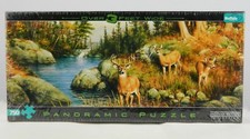 Hautman Brothers Deer  Pines Panoramic 750pc Jigsaw Puzzle Buffalo Games New