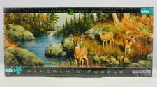 Hautman Brothers Deer & Pines Panoramic 750pc Jigsaw Puzzle Buffalo Games New