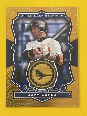 2004 Upper Deck Etchings Game Bat Blue #JL Javy Lopez Game-Used Bat