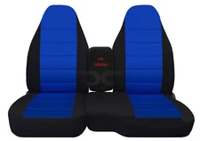 Truck seat covers cotton blk-blue center fits 1991-1997 FORD RANGER 60/40 hiback