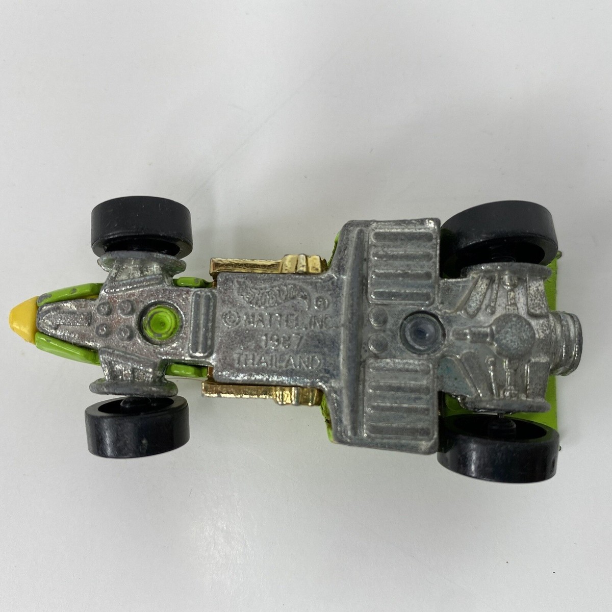 Vintage Hot Wheels Shadow Jet Race Car 1987 Malaysia; Neon Green w