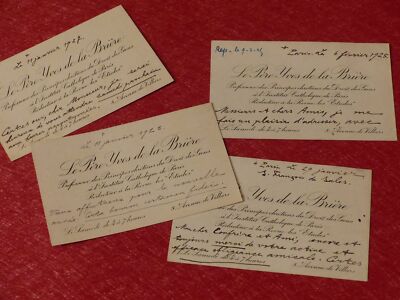 4 CDV Autographen Yves de la Brière Theologen Priester 1925 Action Francaise